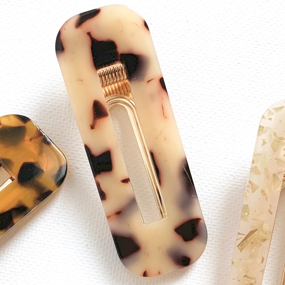 Tortoiseshell Slide Hair Clip Duo - Picture 5 of 8